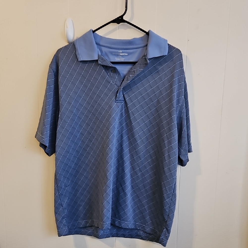 Grand Slam Blue Polo Golf Short. Moisture Sucking
